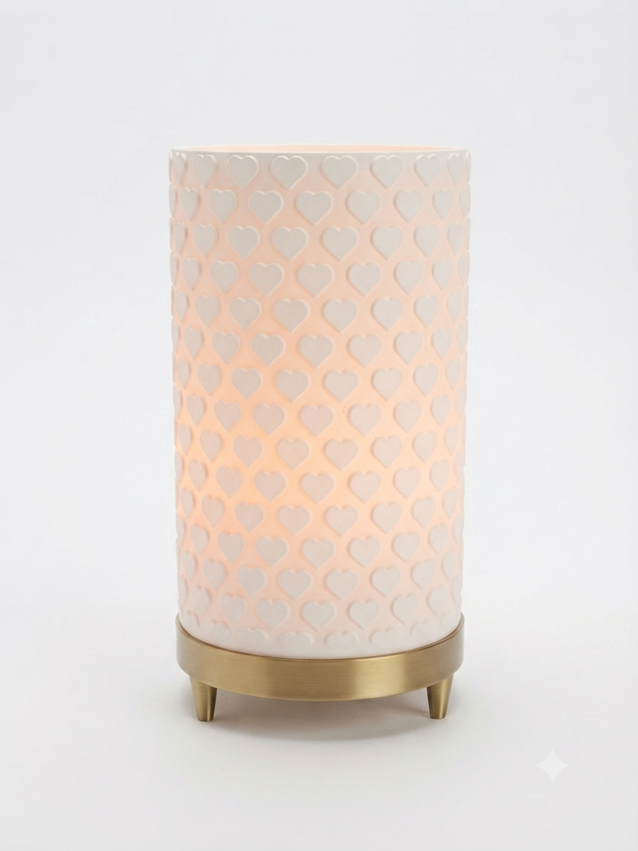 3D-LED-Tischleuchte "Herz" – Romantische Ambiente-Leuchte mit Gold-Silber-Farbverlauf & USB