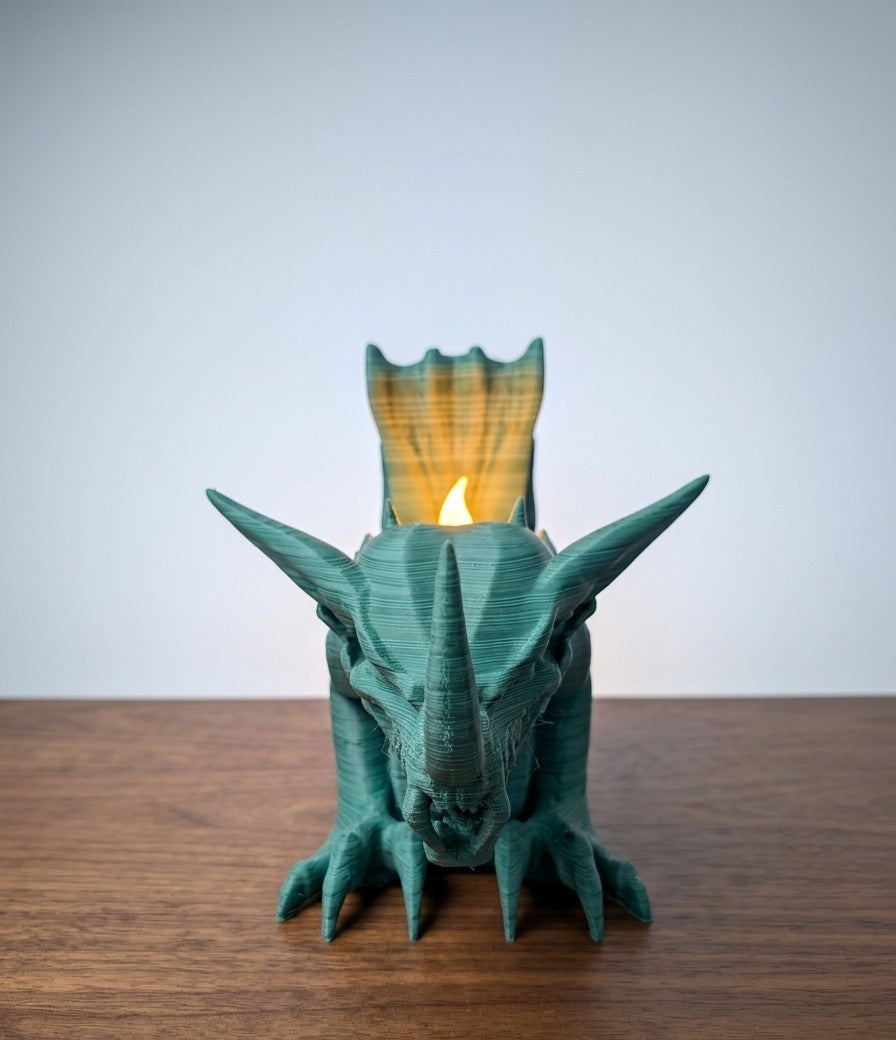 Mystischer 3D-Druck Drachen-Teelichthalter – Ein Wächter für dein Zuhause