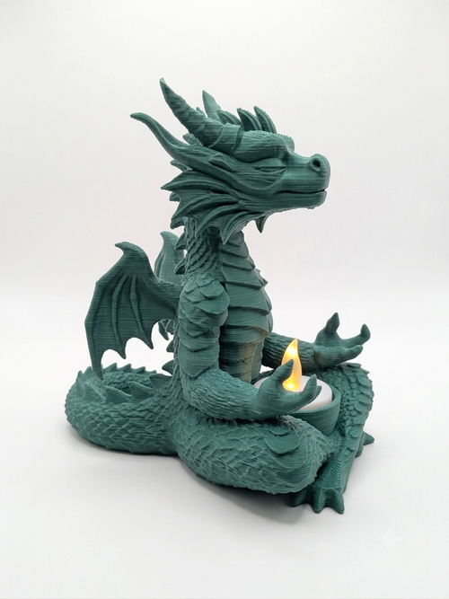 Entspannter Zen-Drache – 3D-gedruckte Deko-Figur
