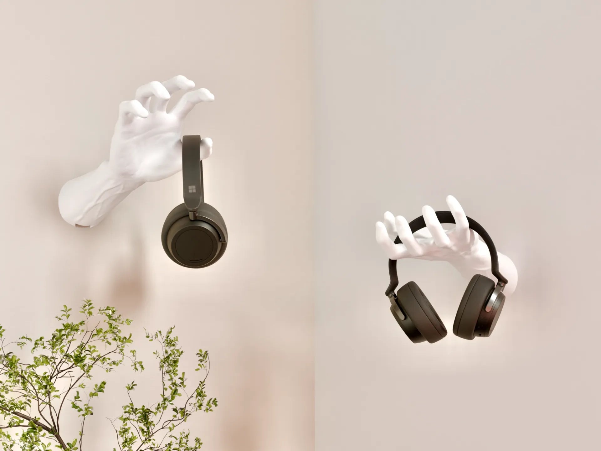 Moderne 3D-gedruckte Wandhalterung "Hände" – 23 cm, Weiß | Kreativer Haken & Deko